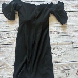 Calvin Klein Black Off-Shoulder Mini Dress